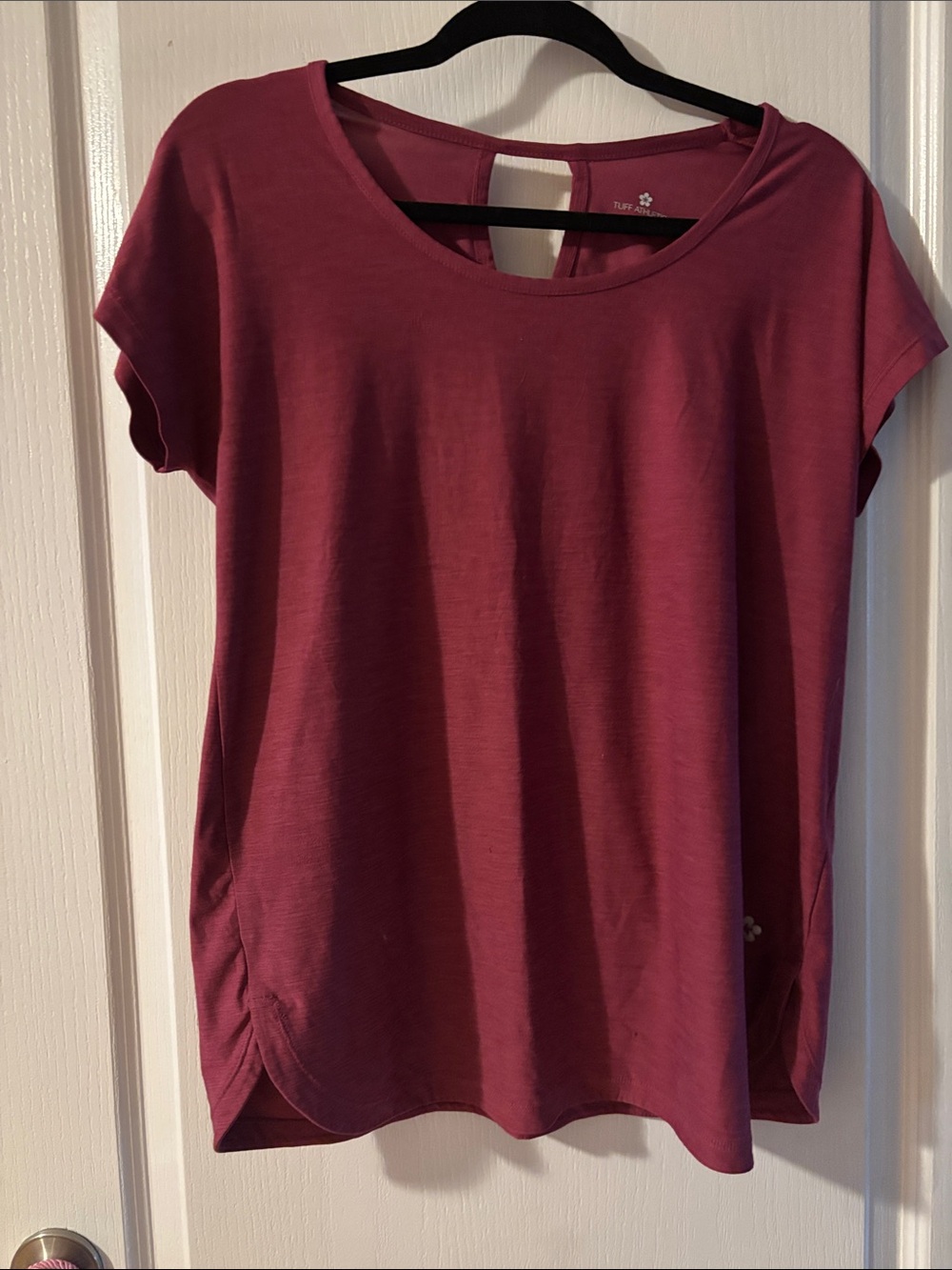 Tuff Athletics Plum Short Sleeve Scoop Neck Top